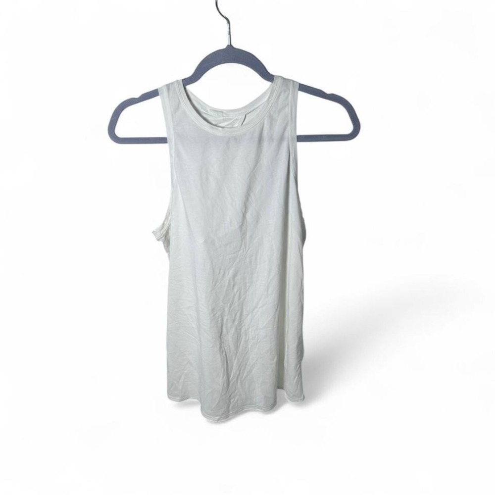 Lululemon "All Tied Up" Athletic Activewear Racerback white Tank Top 8?